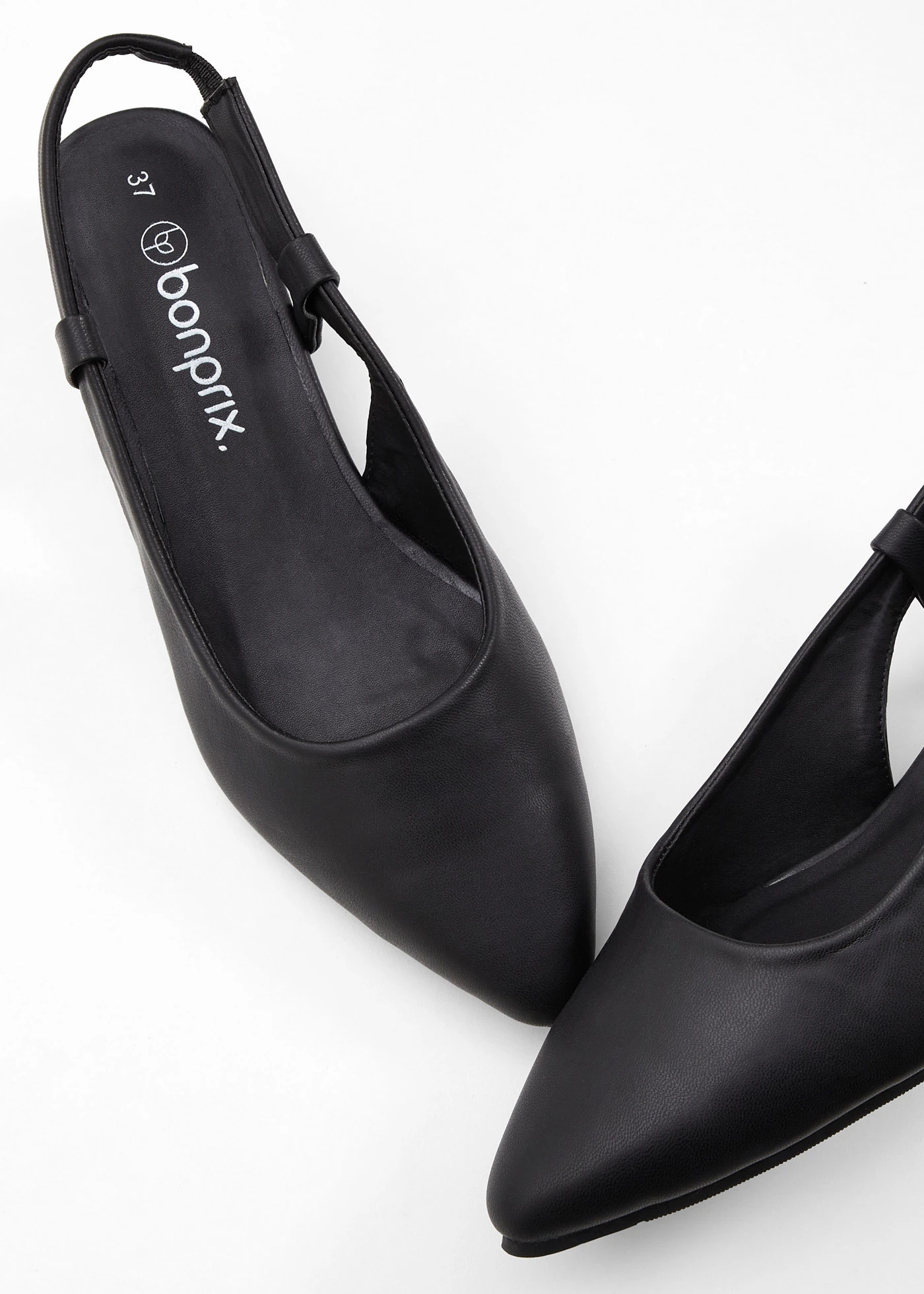 Slingback pumps met platte hak • zwart • bonprix online shop