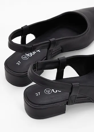 Pantofi sling pumps cu călcâi liber și toc plat • negru • magazin bonprix