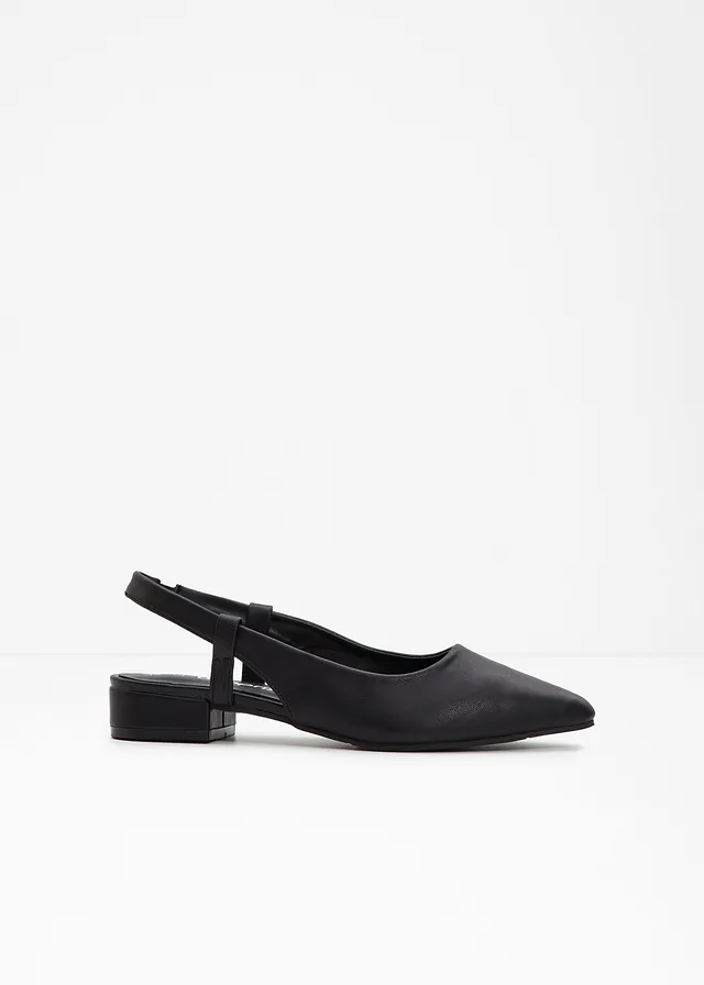 Slingback pumps, Kleur: zwart