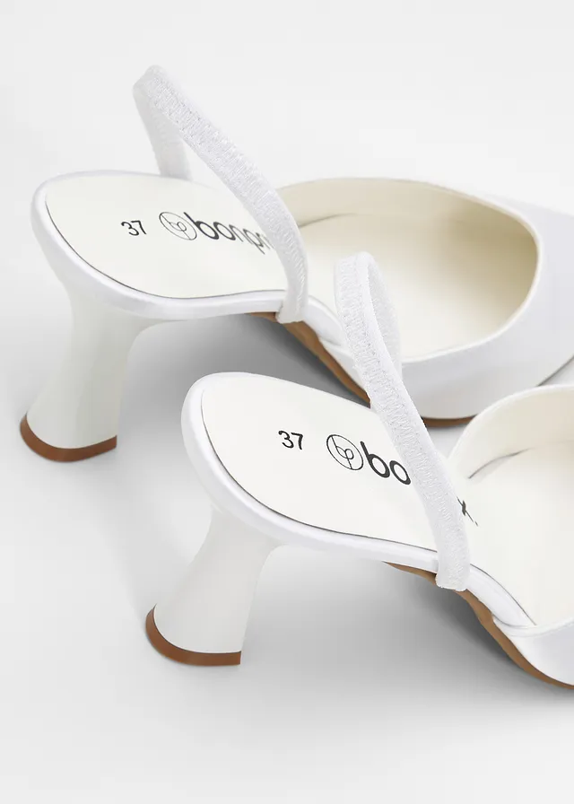 Slingback pumps, Kleur: wit