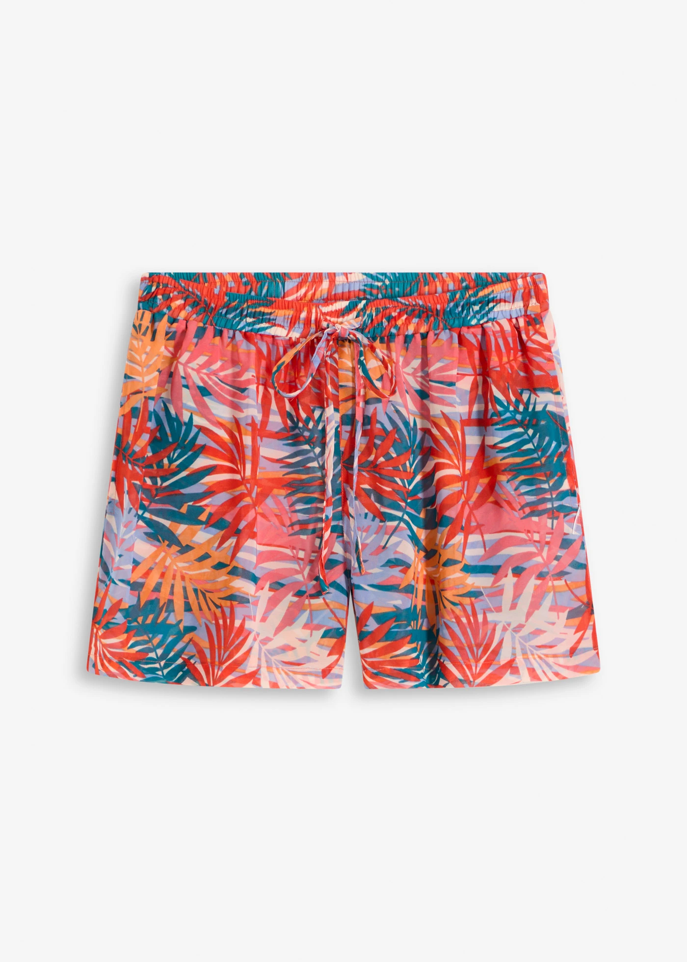 Chiffon strandshorts • koraal-petrol gebloemd • bonprix online shop