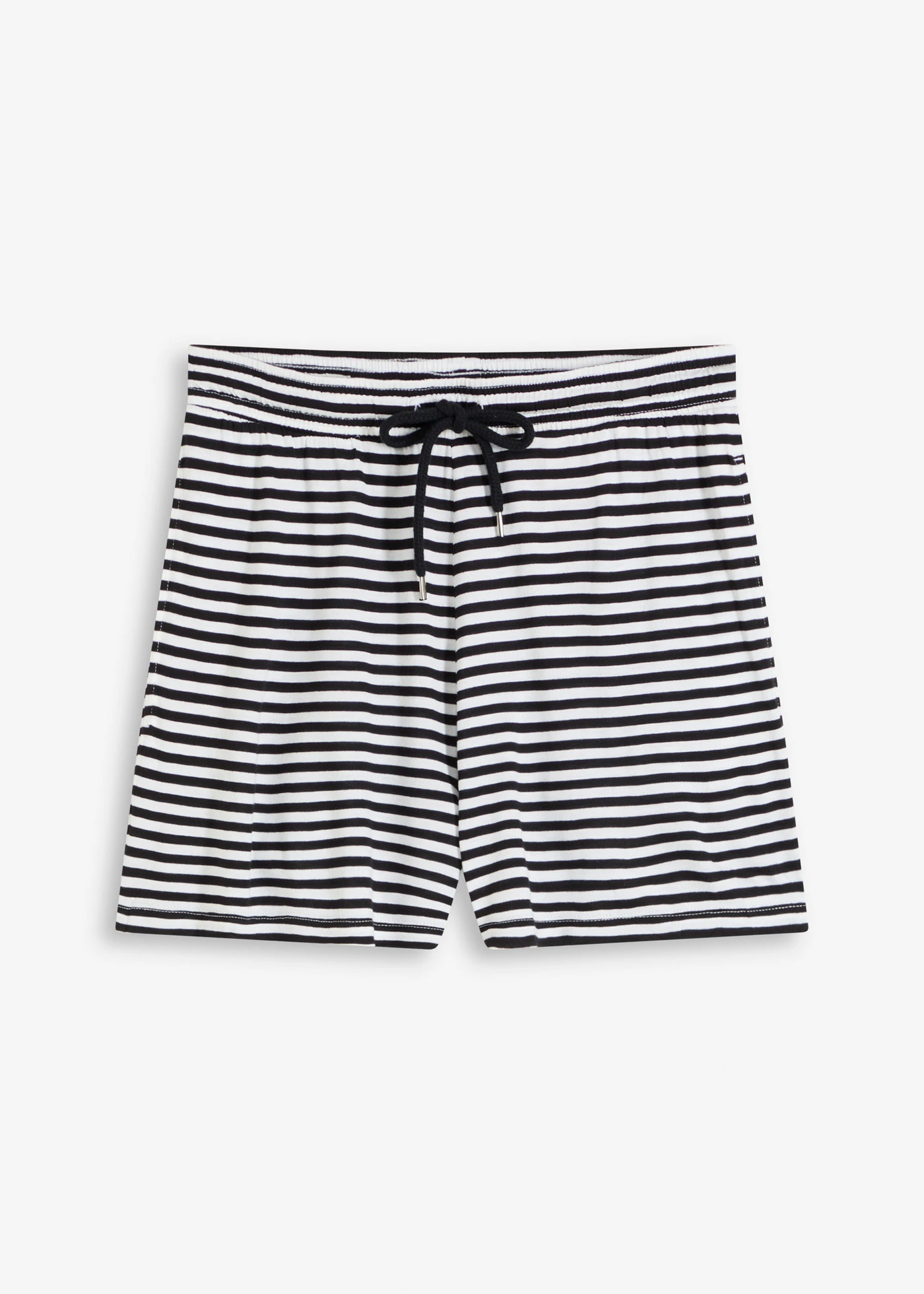 Short de plage en viscose fluide • noir/blanc rayé • Boutique bonprix