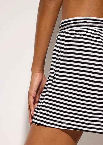 Short de plage en viscose fluide • noir/blanc rayé • Boutique bonprix