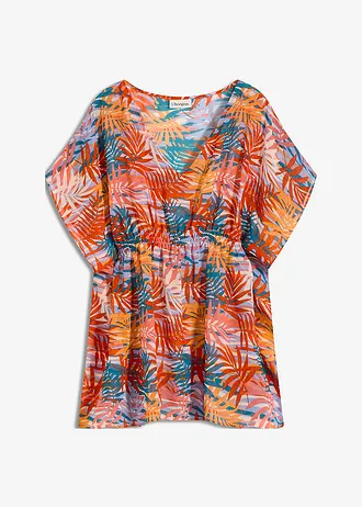 Chiffon strandtuniek • pink-petrol gebloemd • bonprix online shop