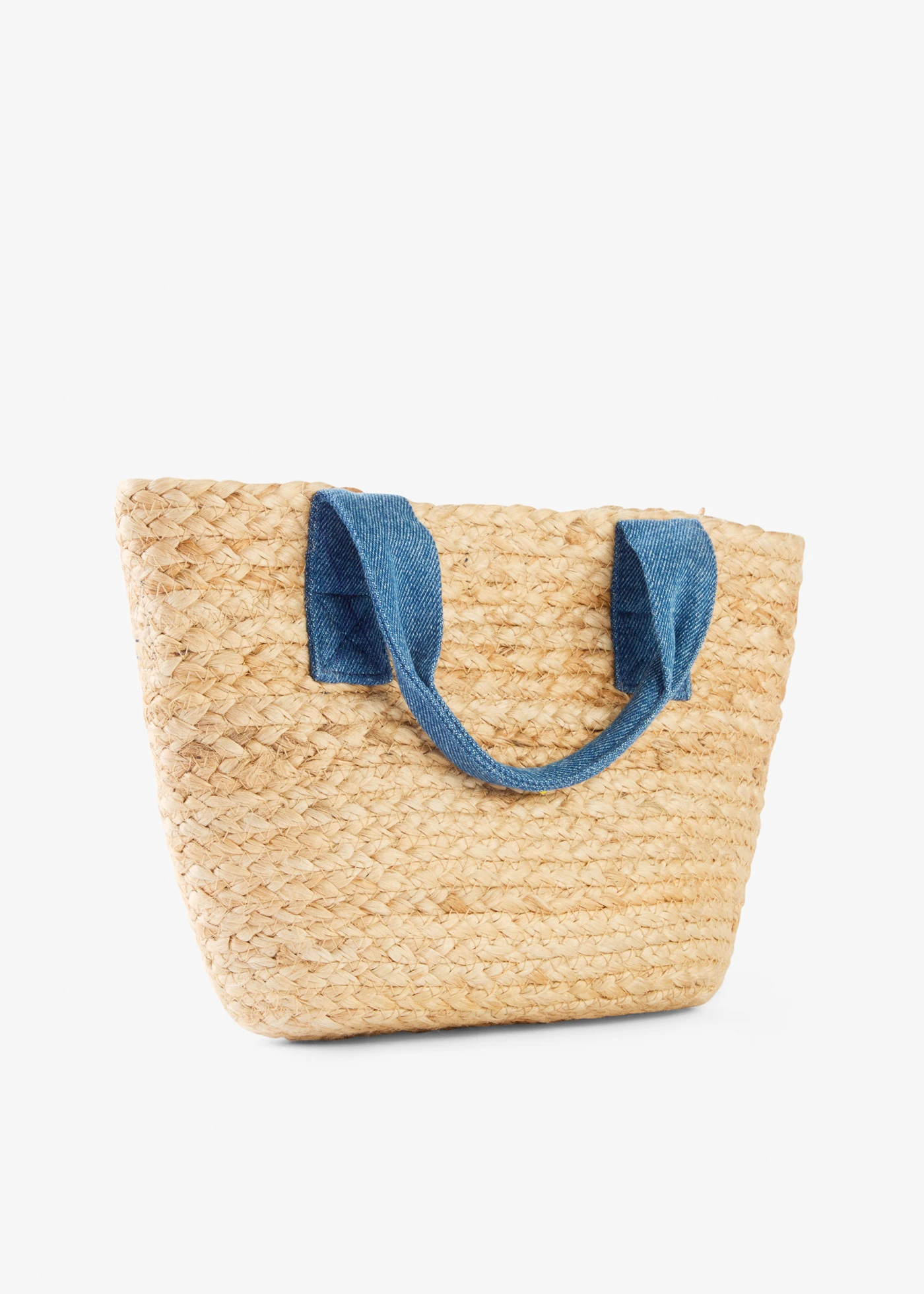 Rieten shopper • naturel-blauw denim • bonprix online shop