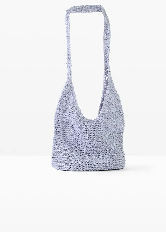 Geantă shopper de paie • albastru-gheață • magazin bonprix