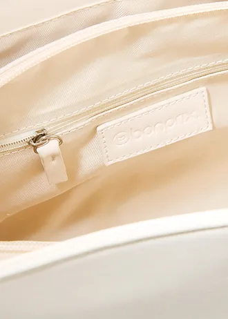 Shopper met ronde paspels en groot binnenvak • natuurbeige • bonprix online shop