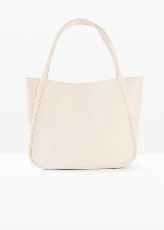 Shopper met ronde paspels en groot binnenvak