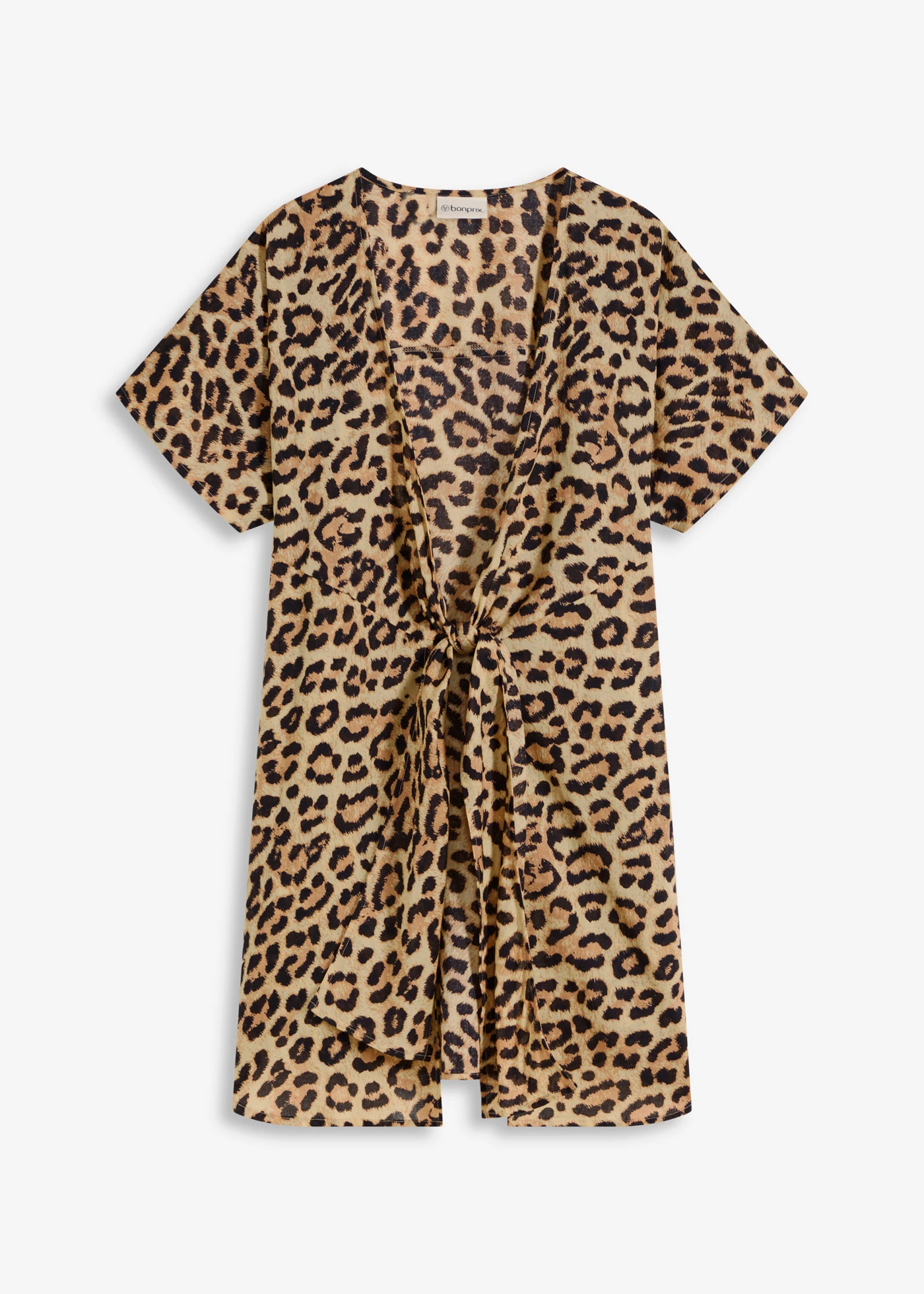 Transparante strandblouse • antraciet met luipaardprint • bonprix online shop