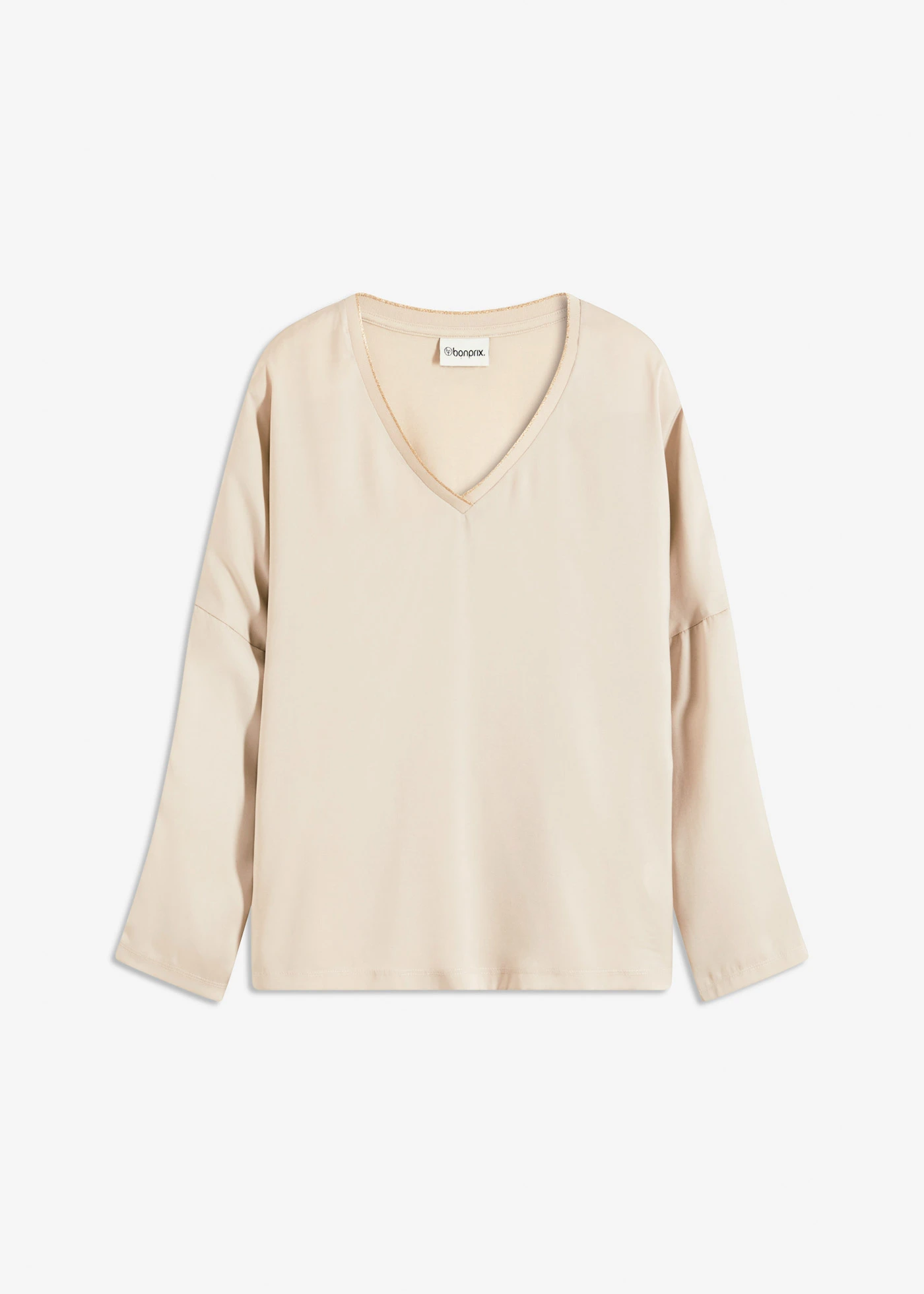 Shirt met vleermuismouwen • lichtsand-metallic goud • bonprix online shop