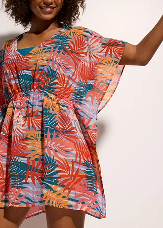 Chiffon strandtuniek • pink-petrol gebloemd • bonprix online shop