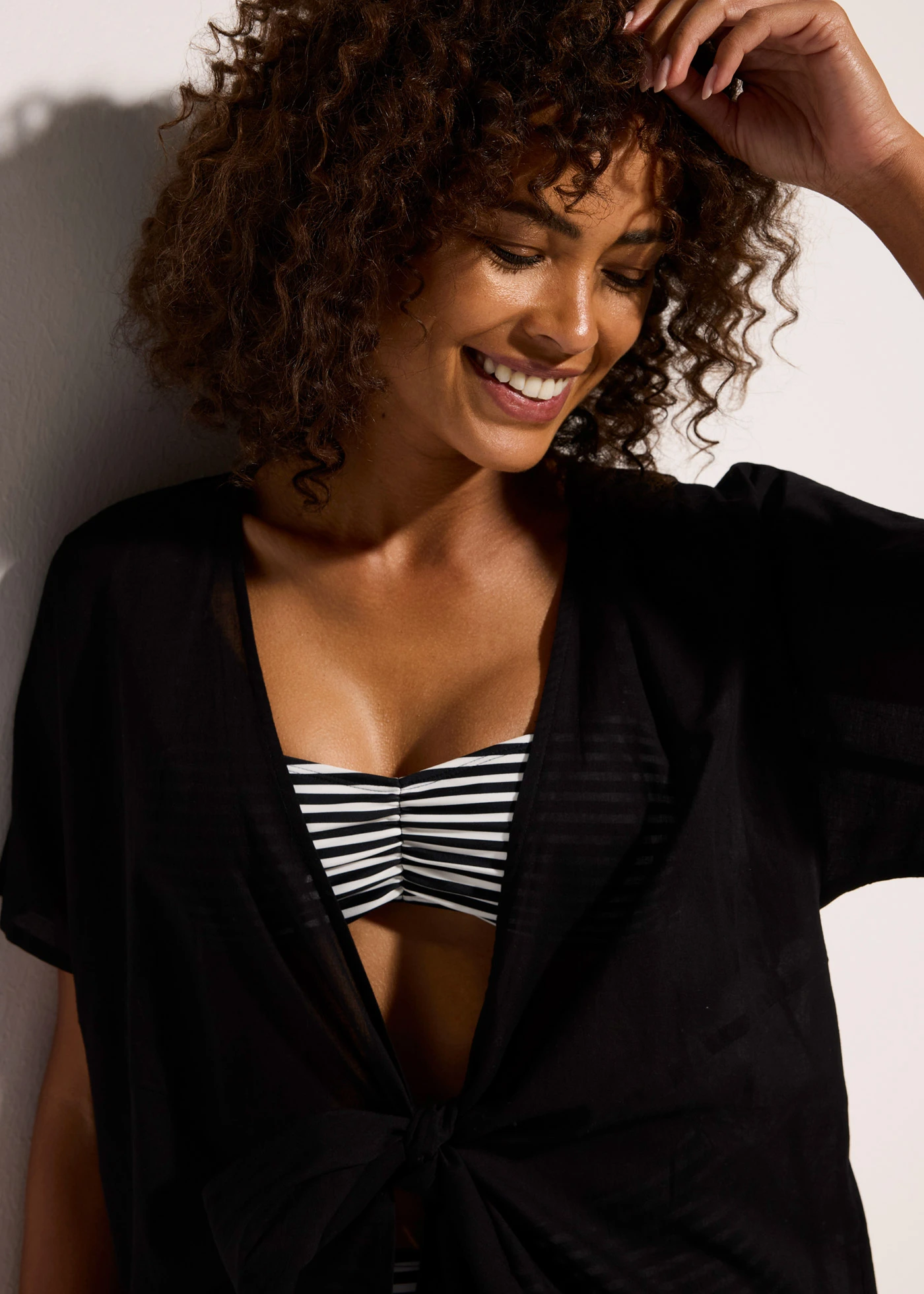 Transparante strandblouse • zwart • bonprix online shop