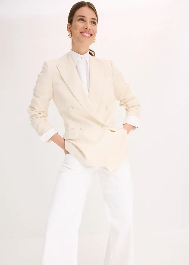 Blazer avec Lyocell, effet froissé • beige naturel • product-page.page-title-suffix