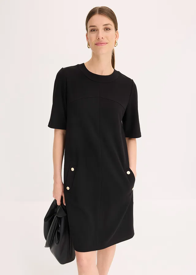 Robe fourreau élastiquée, Couleur: noir