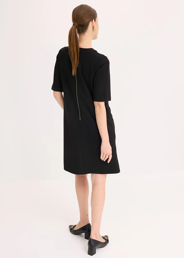 Robe fourreau élastiquée, Couleur: noir
