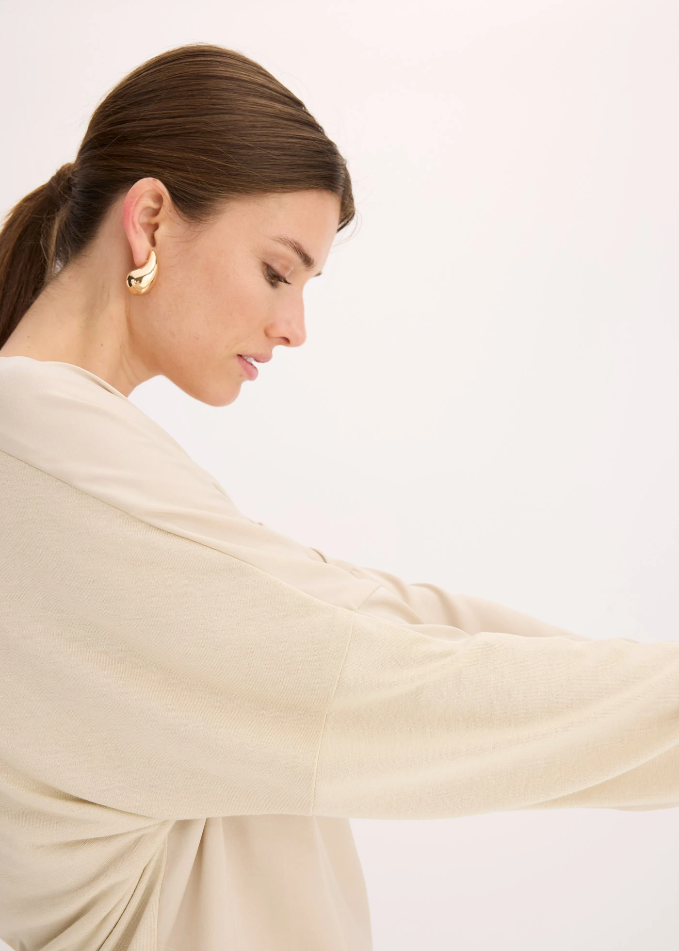 Shirt met vleermuismouwen • lichtsand-metallic goud • bonprix online shop