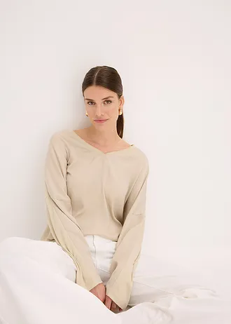 Shirt met vleermuismouwen • lichtsand-metallic goud • bonprix online shop