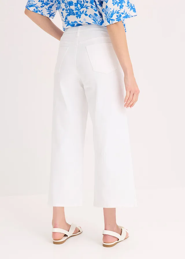 Pantalon large en coton extensible • blanc • product-page.page-title-suffix