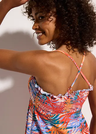 Tankini (2-dlg. set) • petrol-koraal gebloemd • bonprix online shop