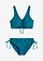 Bikiny s podprsenkovým topem a vázačkami (2dílná souprava), barva: modrozelená