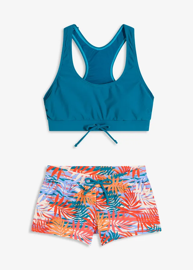 Bralette bikini (2-dlg. set), Kleur: zeeturkoois-meerkleurig