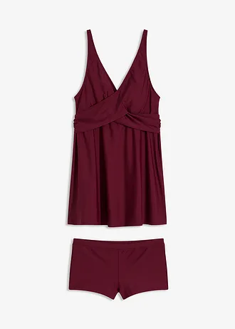 Tankini long (ens. 2 pces) à encolure V • rouge érable • Boutique bonprix