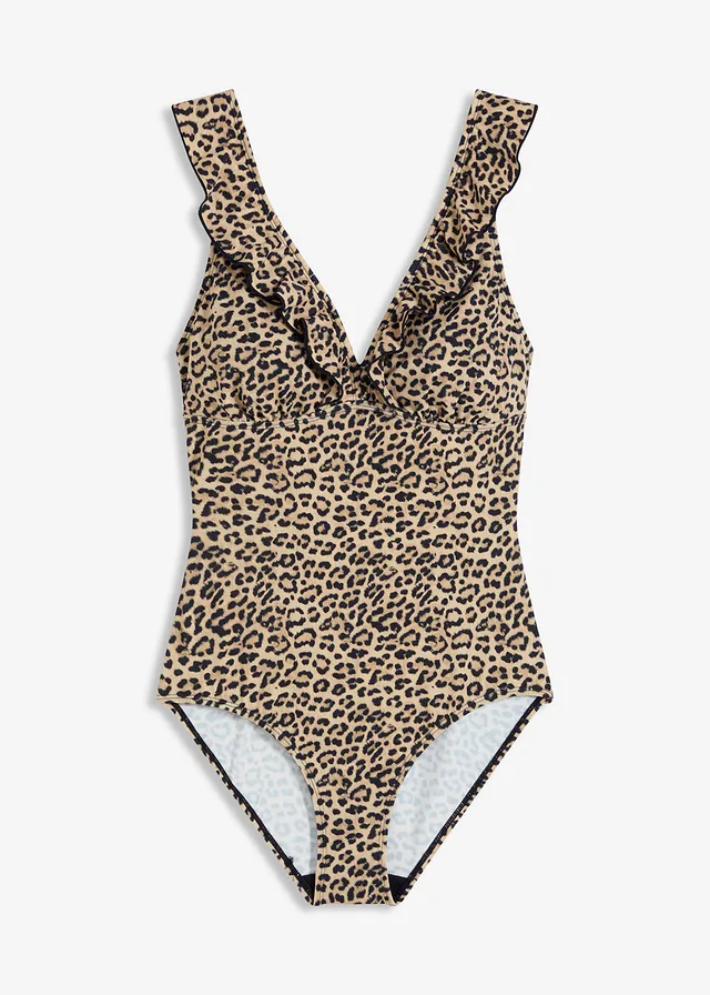 Badpak, Kleur: beige met luipaardprint