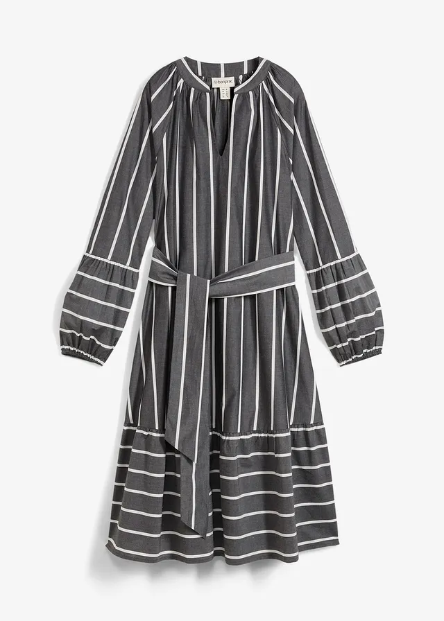 Pásikované midi šaty z čistej bavlny