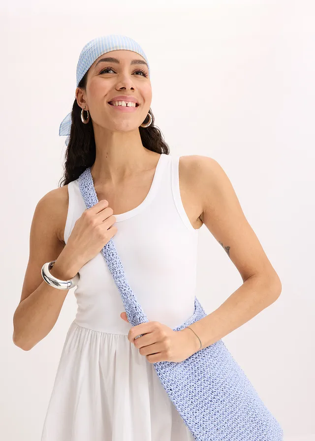 Jersey jurk van een materiaalmix • wit • product-page.page-title-suffix