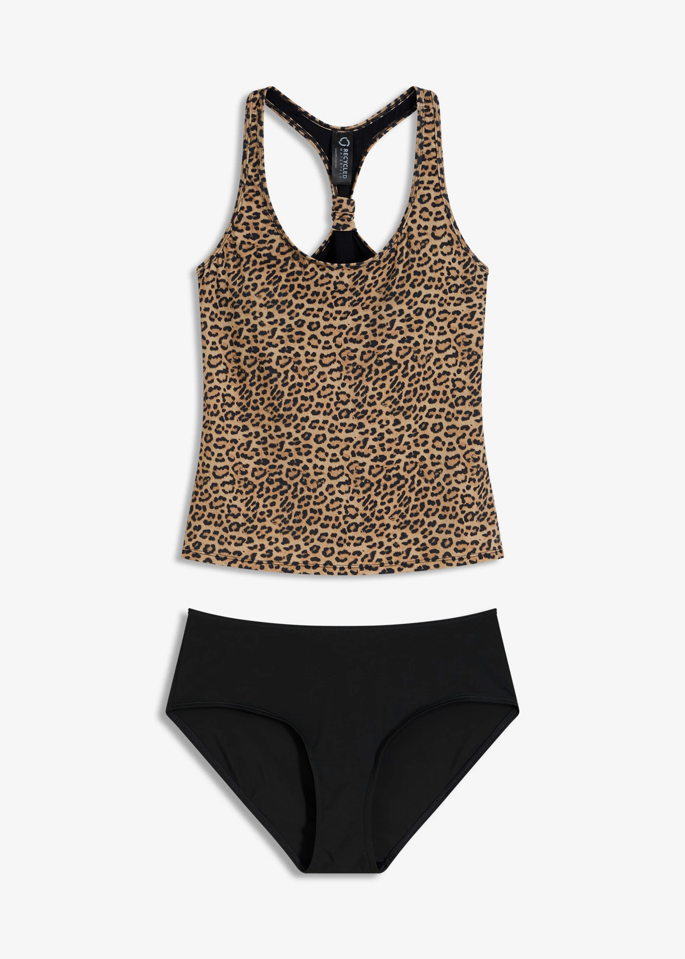 Tankini különleges hátmegoldással (2-részes szett) • antracitszürke leopárdmintás • bonprix áruház