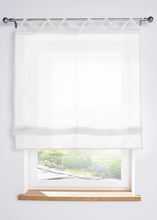 Zavazovací roleta ve lněném vzhledu • krémová • bonprix obchod