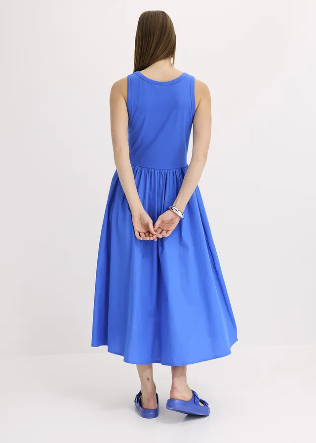 Robe en jersey bi-matière, Couleur: bleu glacier