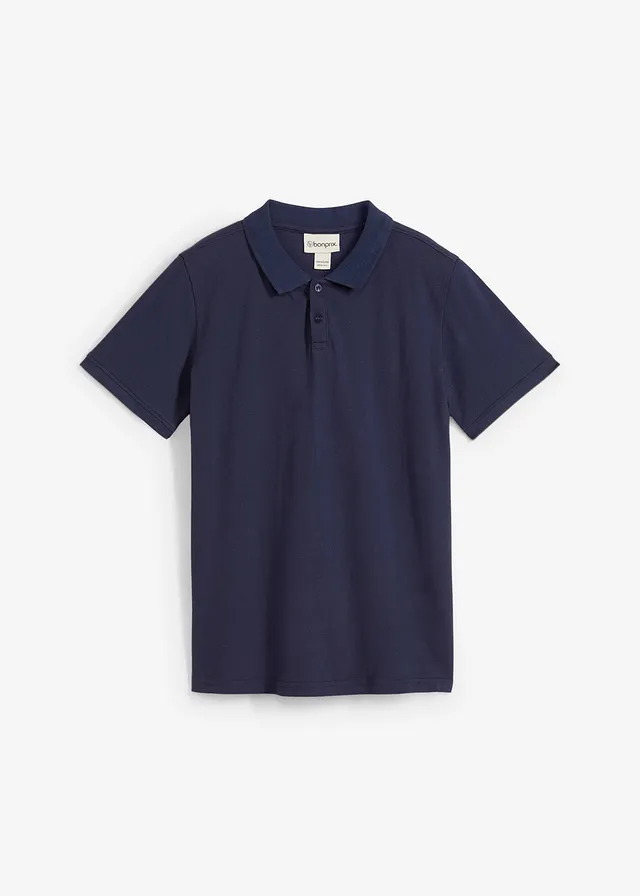 Piqué poloshirt van katoen • donkerblauw • bonprix online shop