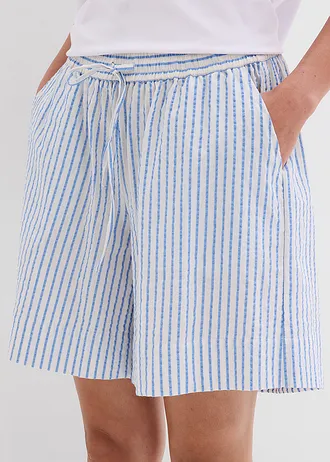Šortky z čisté bavlny • světle modro-přírodní bílá s podélnými proužky • bonprix obchod