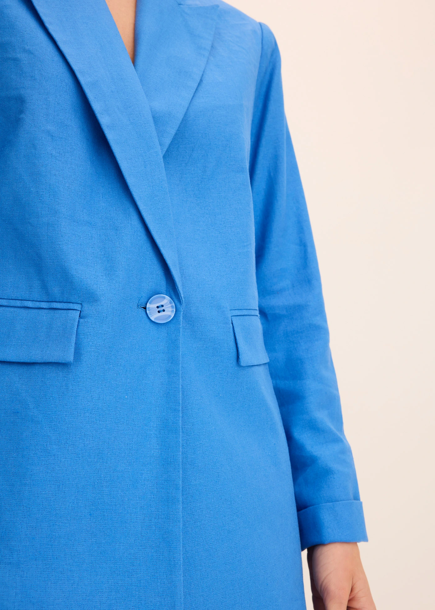 Linnen blazer • gletsjerblauw • bonprix online shop