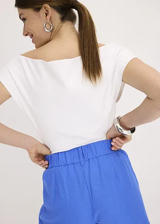 Bermude largi din material cu in • albastru-gheață • magazin bonprix