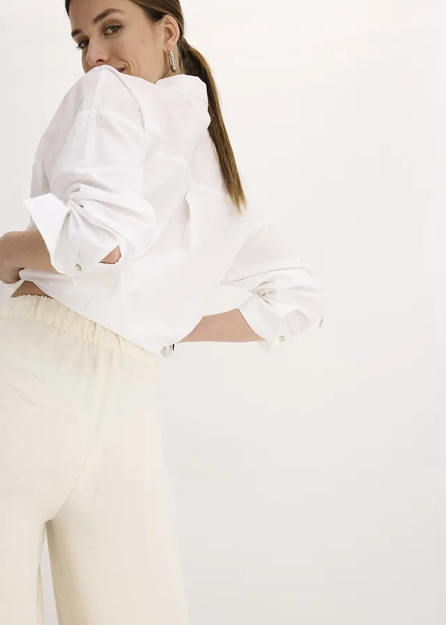 Pantalon large en crêpe léger • beige naturel • product-page.page-title-suffix