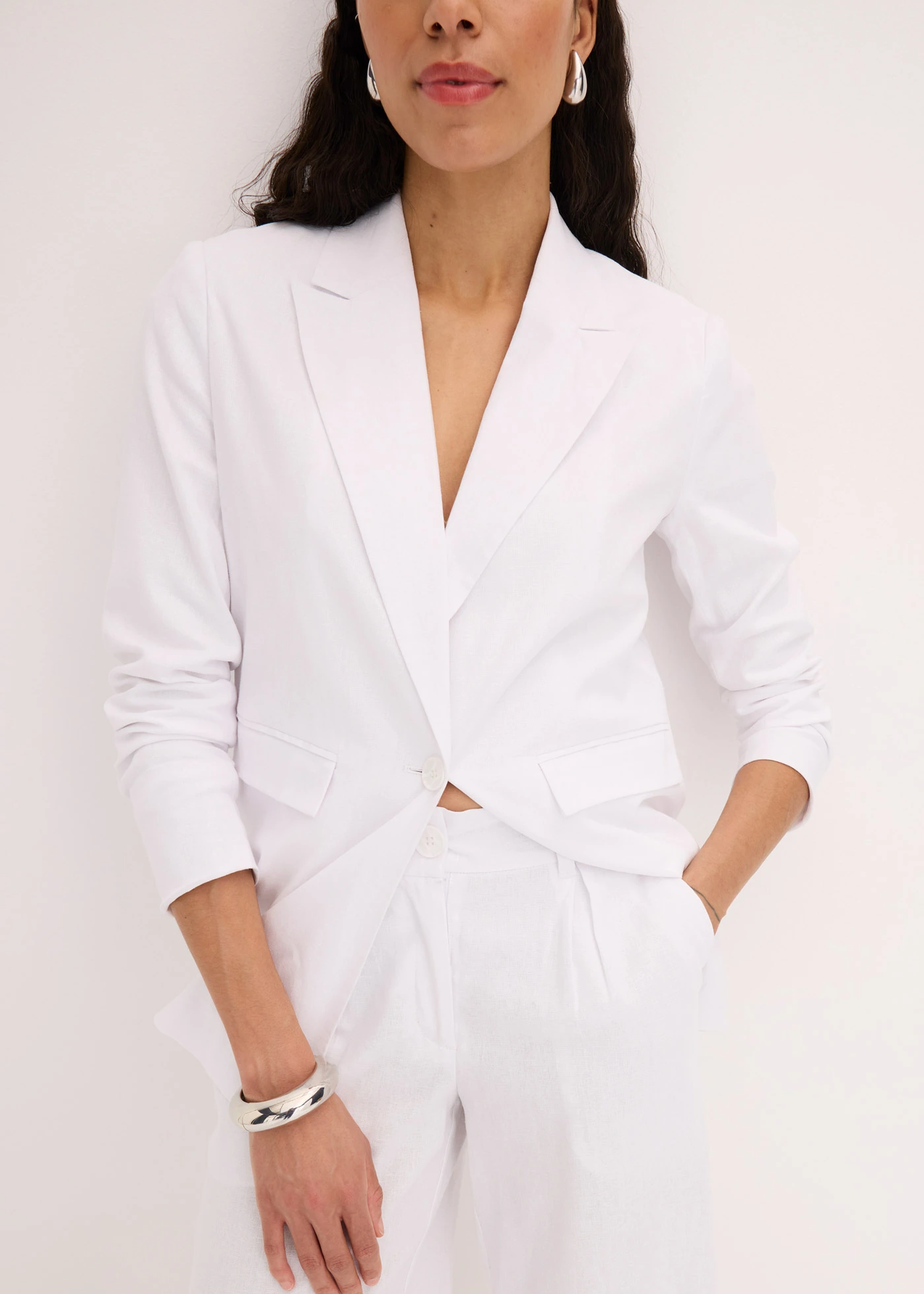 Bermuda en lin mélangé • blanc • Boutique bonprix