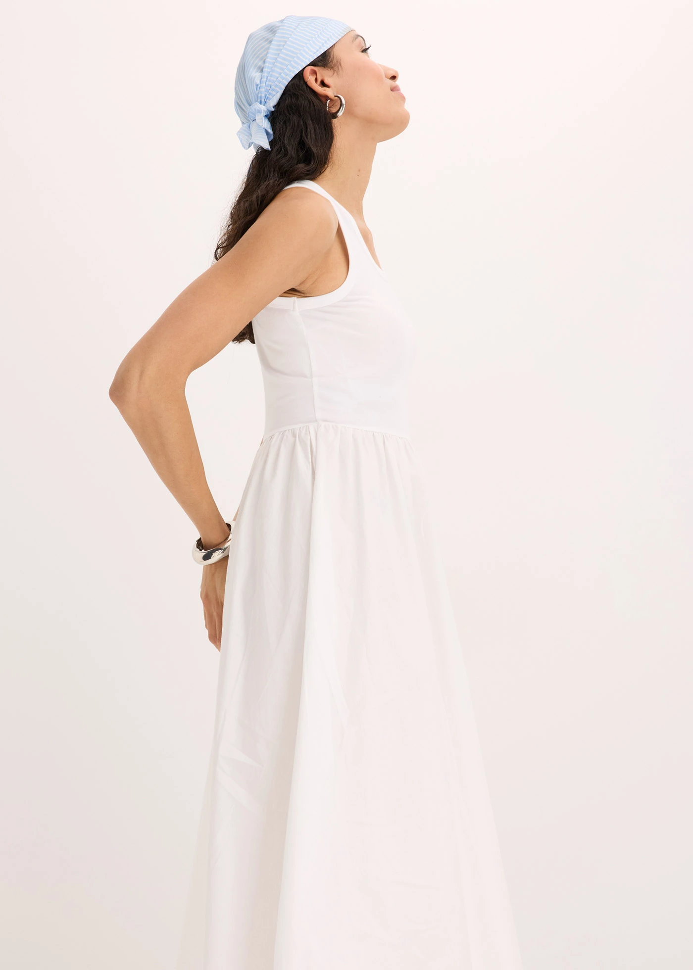 Žerzejové šaty ze směsi materiálů • bílá • bonprix obchod