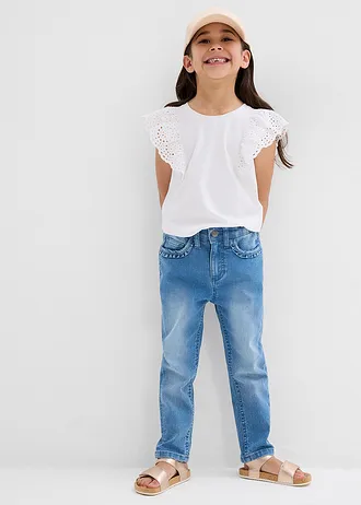 Stretch jeans mid waist, tapered • lichtblauw denim • bonprix online shop