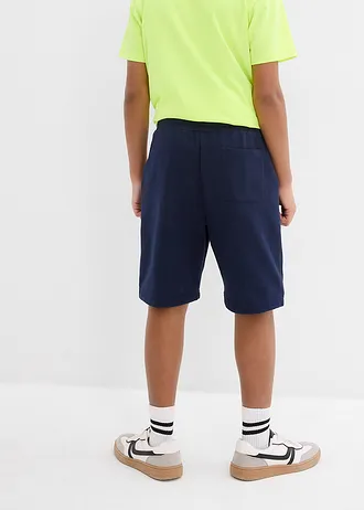 Teplákové bermudy z čisté organické bavlny, barva: tmavě modrá
