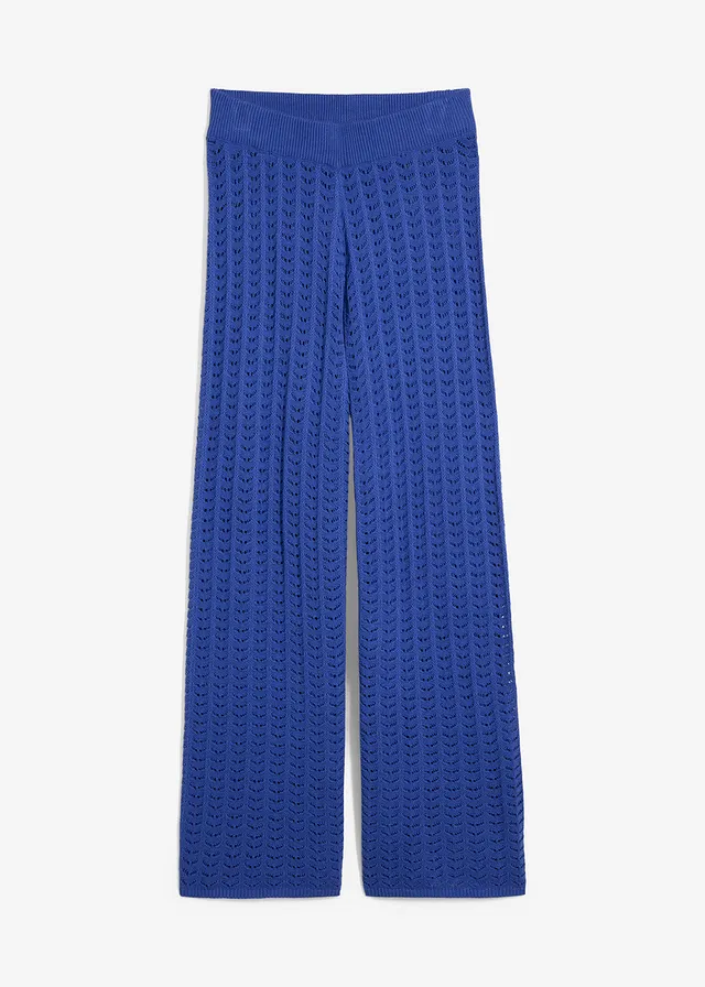 Pantalon taille élastiquée en maille ajourée