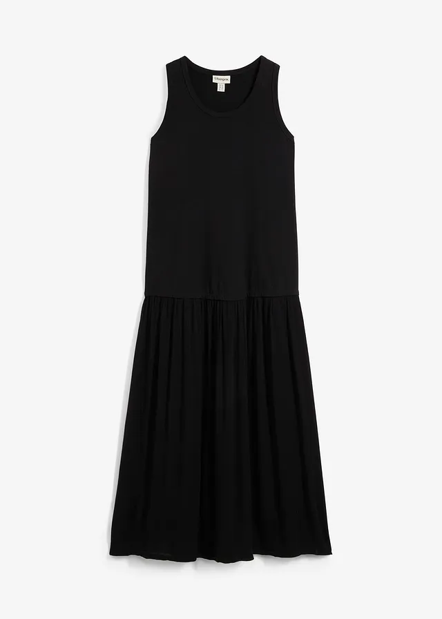 Maxi šaty z materiálového mixu