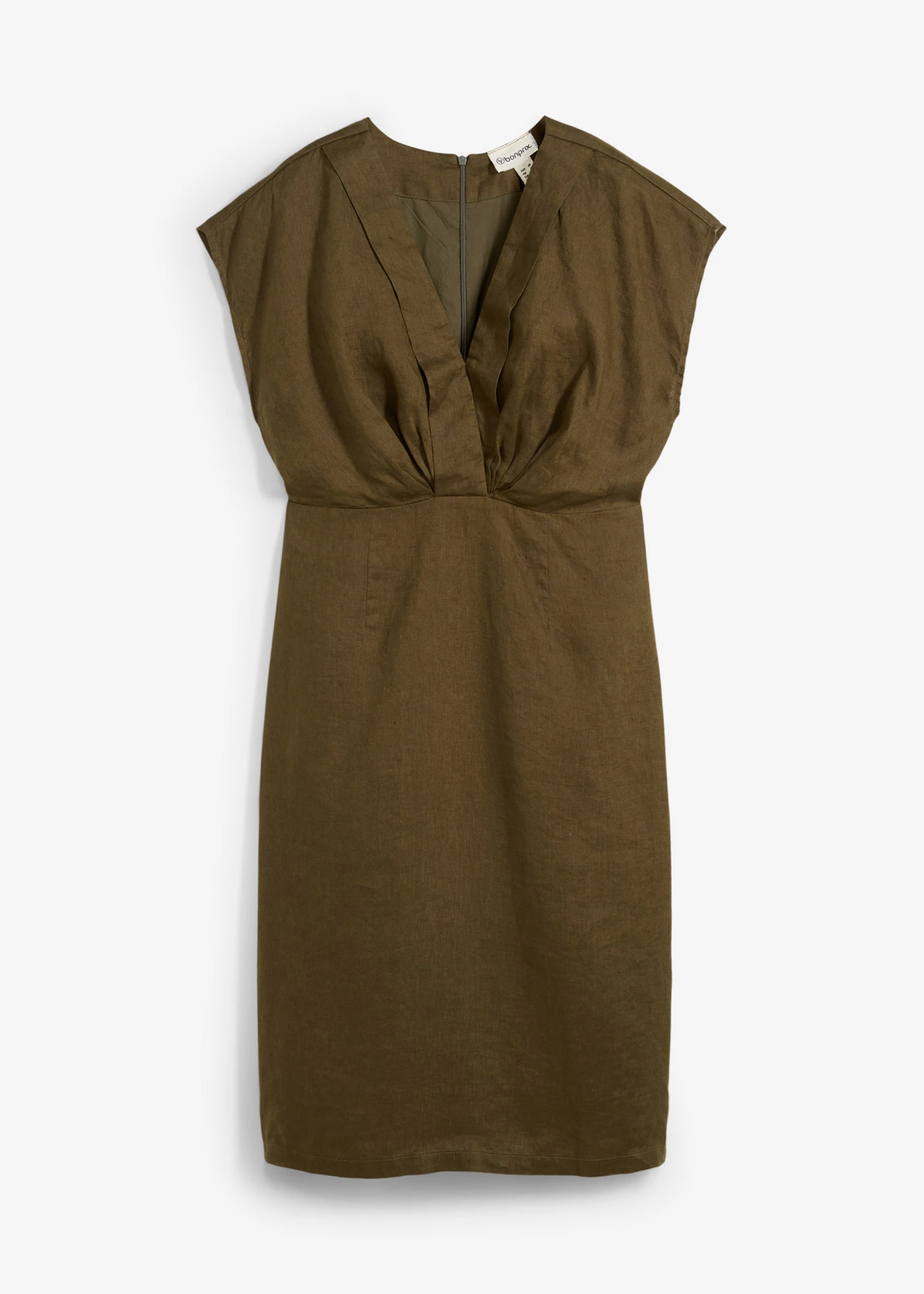Pouzdrové šaty z čistého lnu • tmavě olivová • bonprix obchod