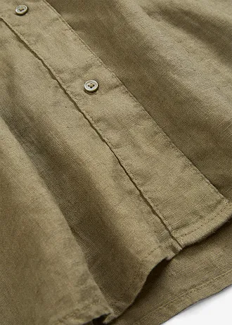 Chemisier oversize 100% lin • olive foncé • Boutique bonprix