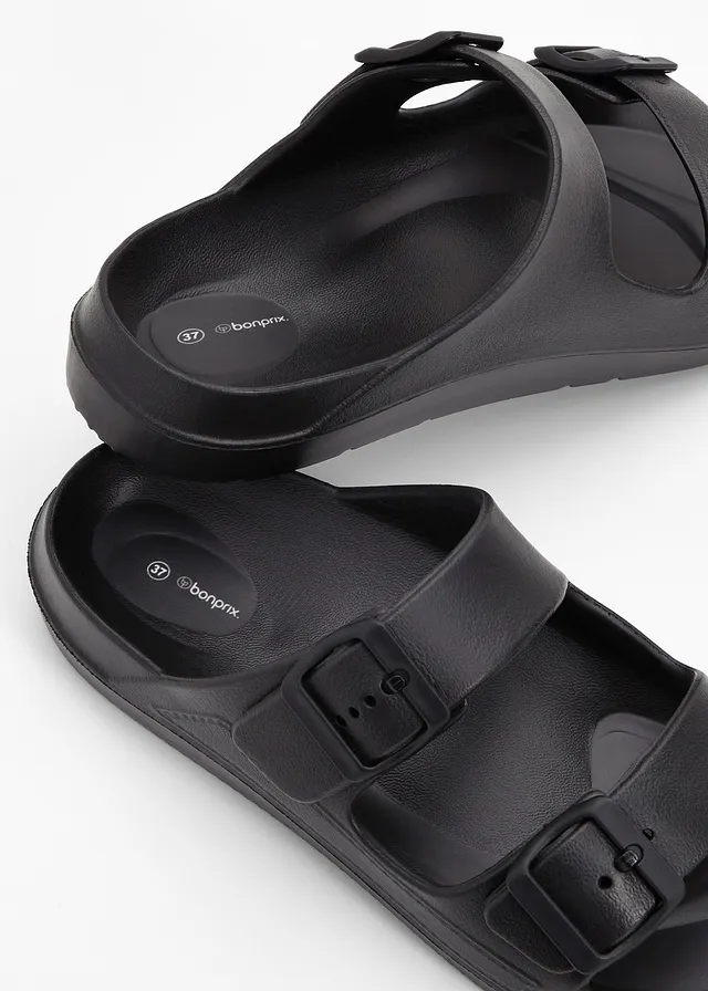 Slippers van waterafstotend materiaal, Kleur: zwart
