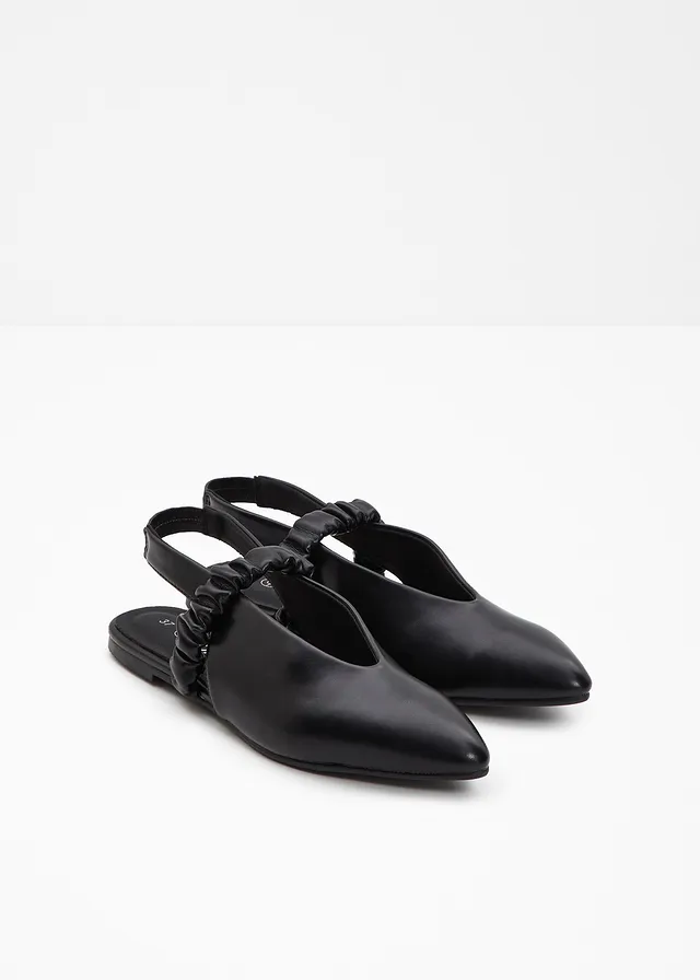 Slingback ballerina's, Kleur: zwart