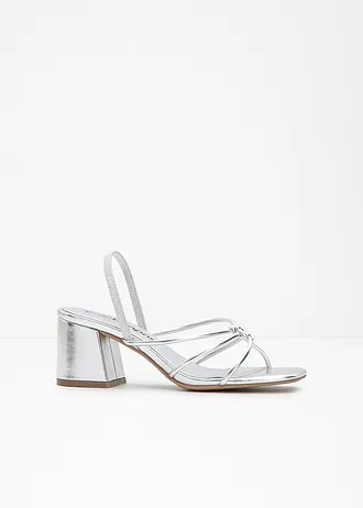 Řemínkové sandály se špalíkovým podpatkem