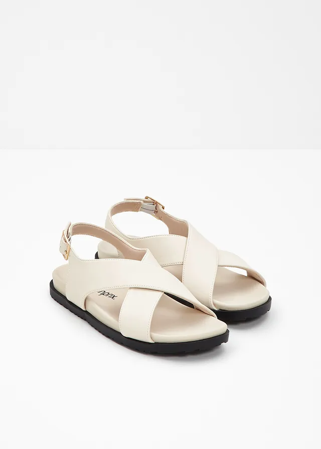 Sandalen met comfortabel voetbed, Kleur: natuurbeige