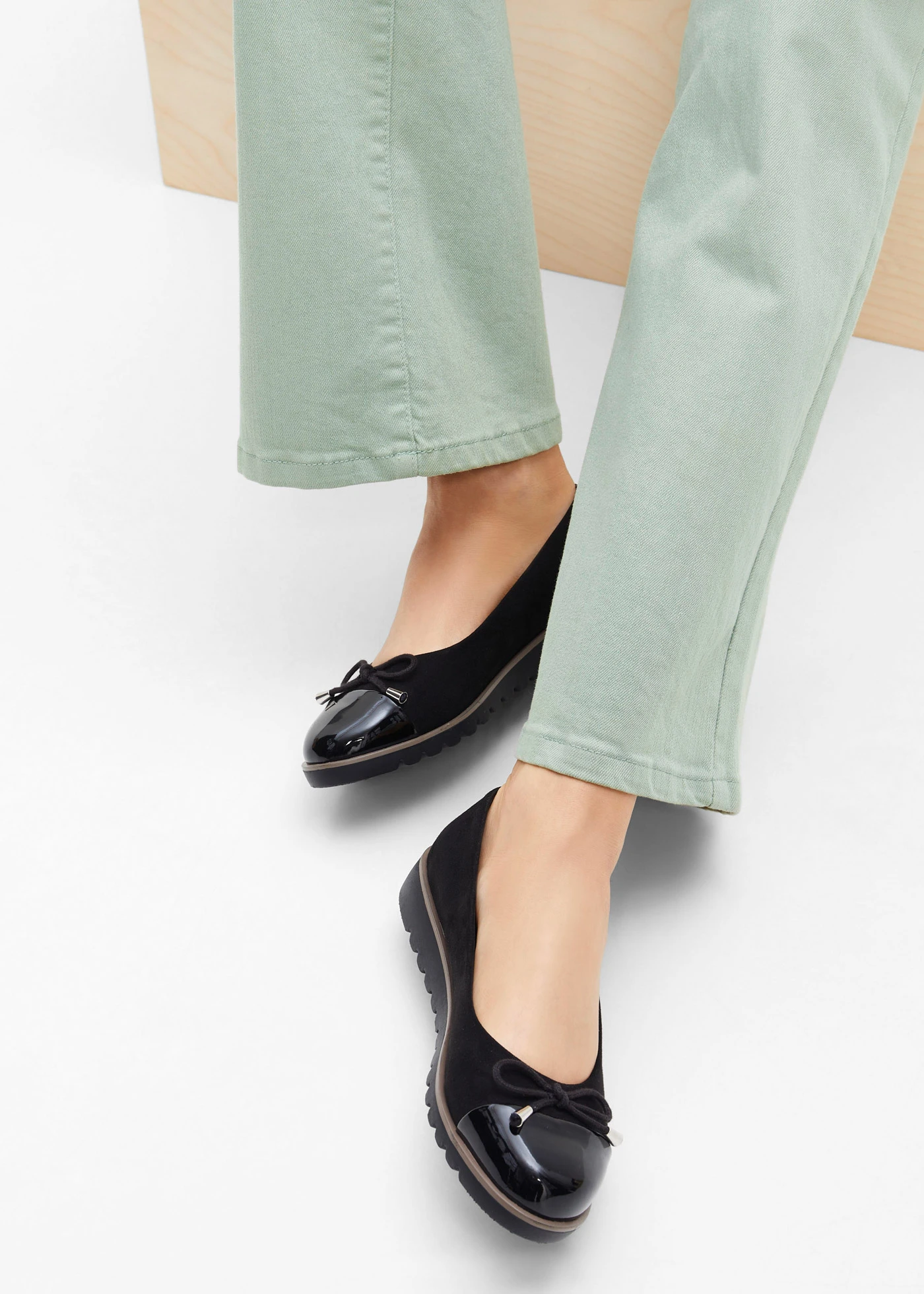 Balerini cu branț căptușit • negru • magazin bonprix